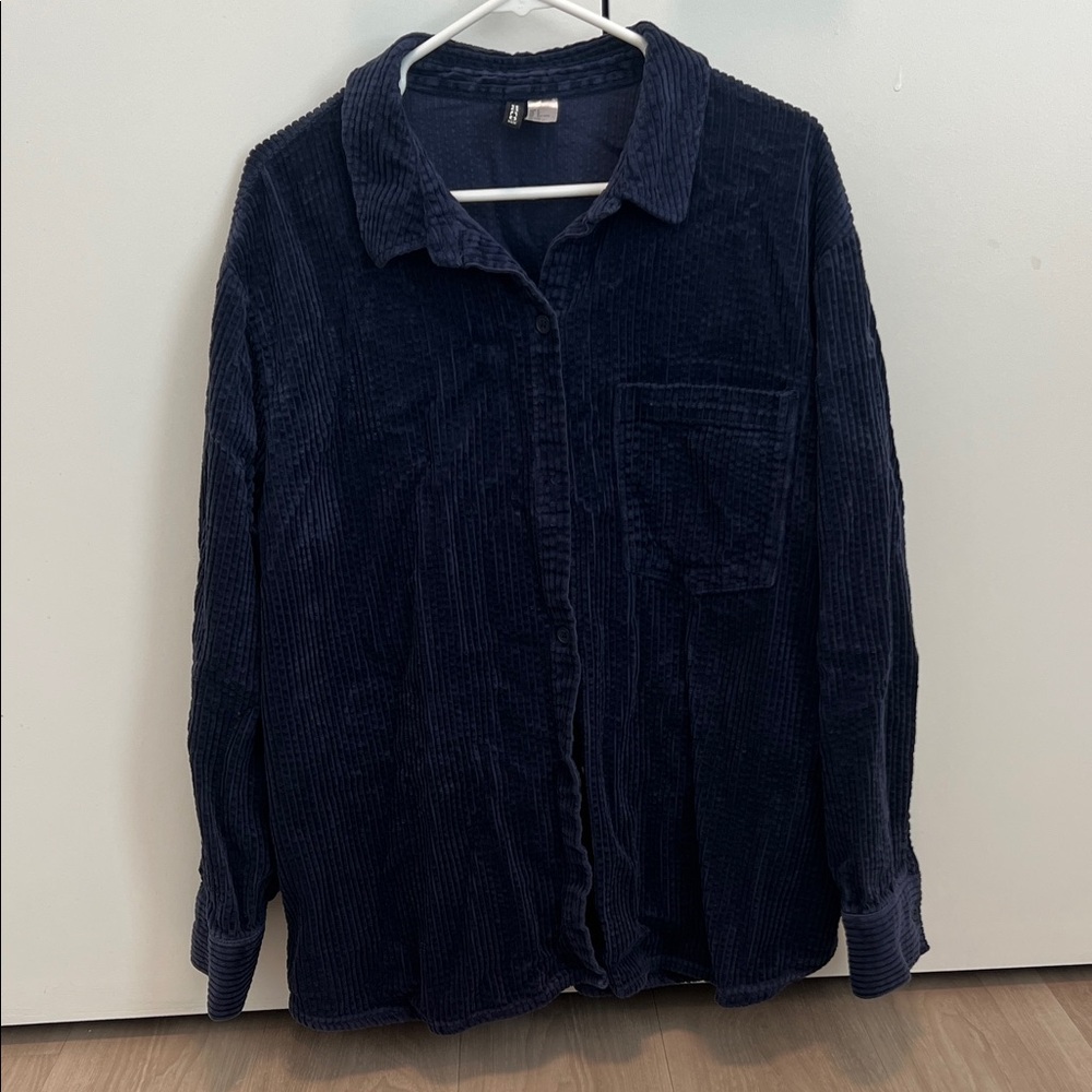 Men's Navy Corduroy Shirt Large